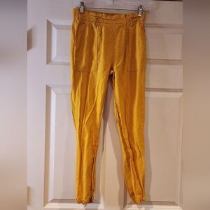 Primark stretchy yellow roll cuff pants size 4